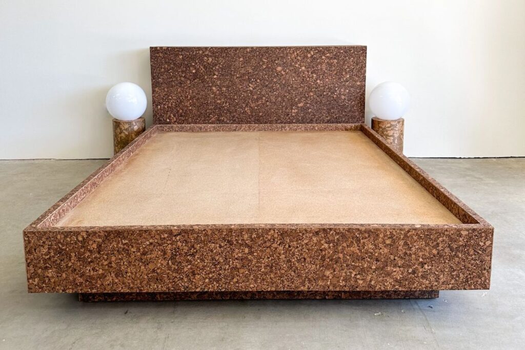 Photo from Etsy (https://www.etsy.com/listing/1566832548/vintage-cork-queen-size-platform-bed)