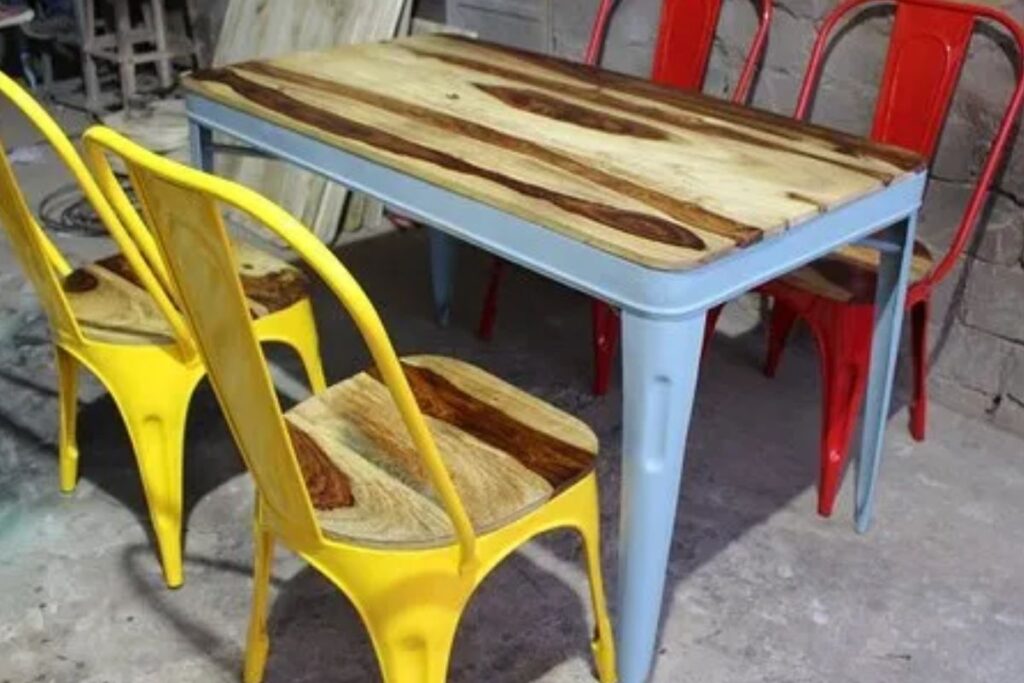 recycled metal chairs