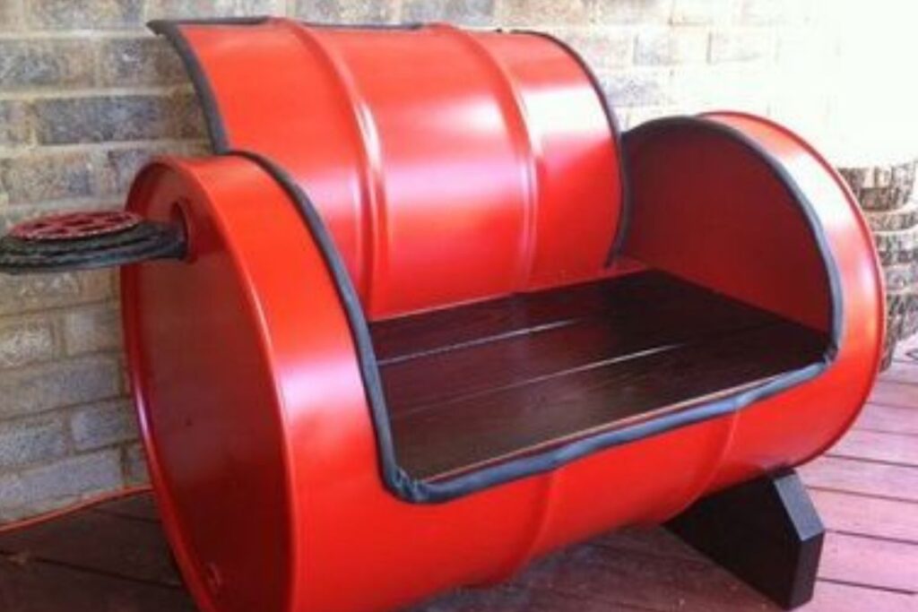 recycled metal couch