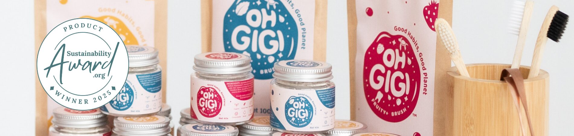 ohGiGi Tooth Powders Product Sustainability Award Winner